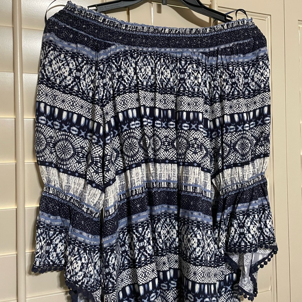 Shades of Blue Off Shoulder Blouse